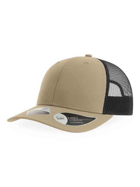 Cappellino trucker BRYCE a 6 pannelli personalizzabile in poliestere riciclato