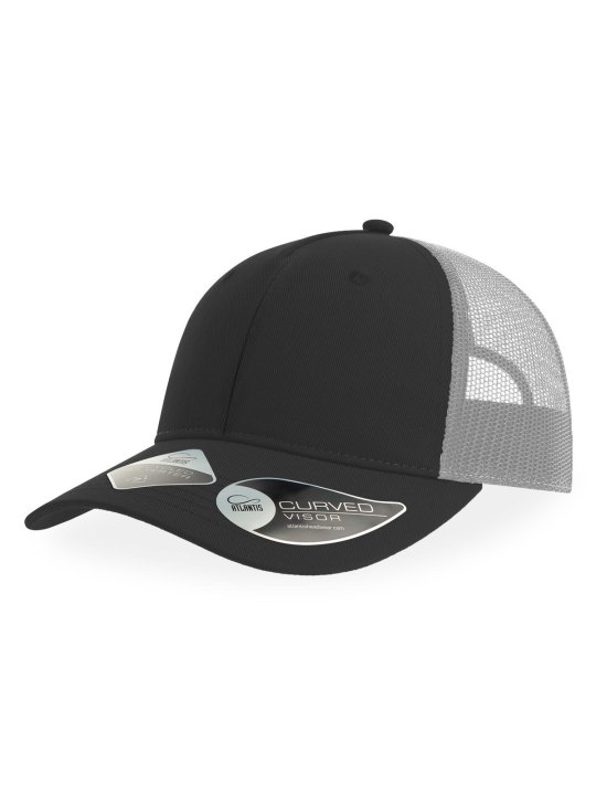 Cappellino trucker BRYCE a 6 pannelli personalizzabile in poliestere riciclato