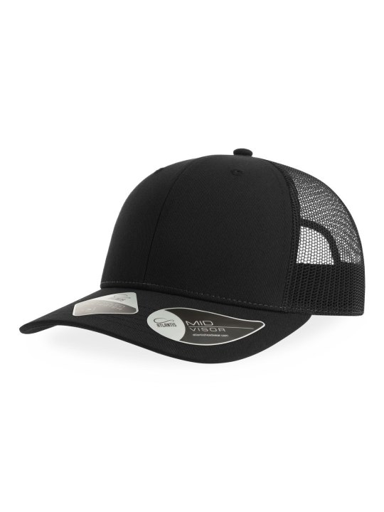 Cappellino trucker BRYCE a 6 pannelli personalizzabile in poliestere riciclato