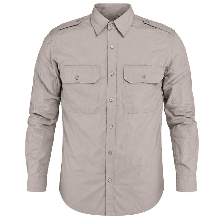 Camicia uomo caccia camo beige popeline bottoni tasche montagna abbigliamento tecnico