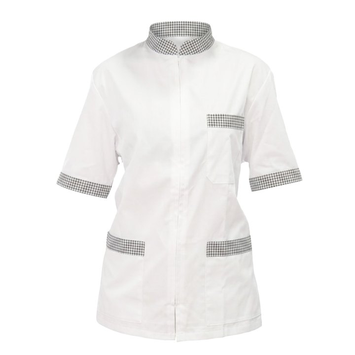 Casacca giacca donna chef cucina cuoca lavoro bar laboratorio zip mezze maniche - Personalizzabile con il tuo logo