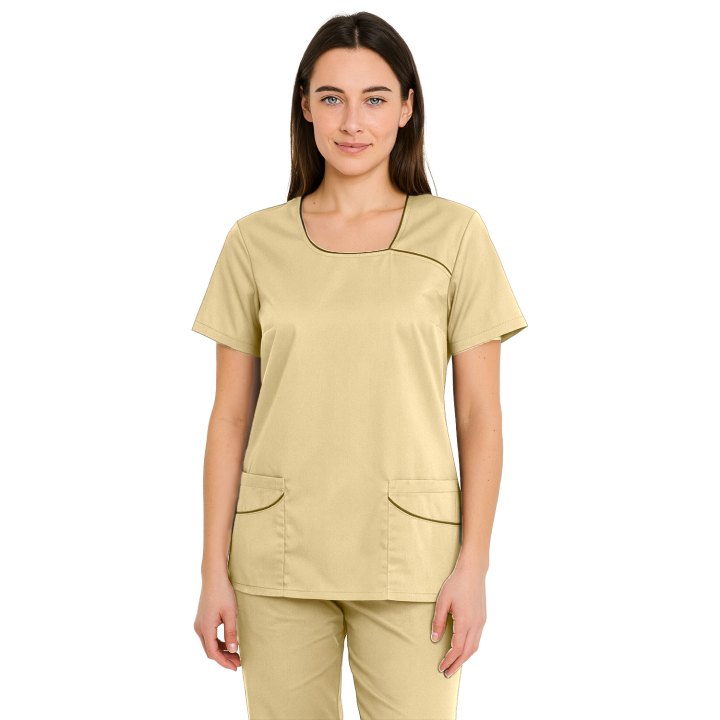 Casacca da Donna Professionale Traspirante a Mezze Maniche con profilo