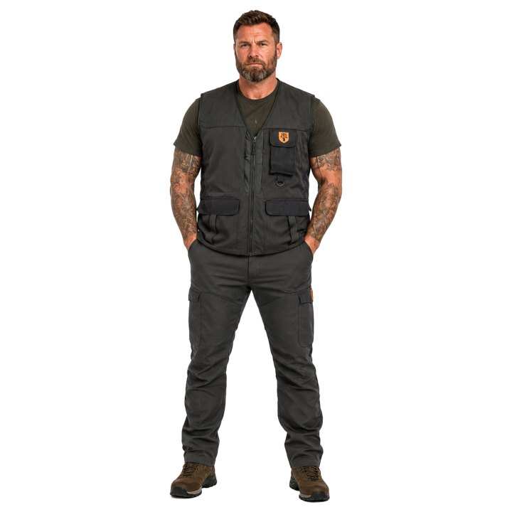 Completo da Caccia con Gilet Tecnico Antirovo e Pantalone Rinforzato Alta Visibilita'