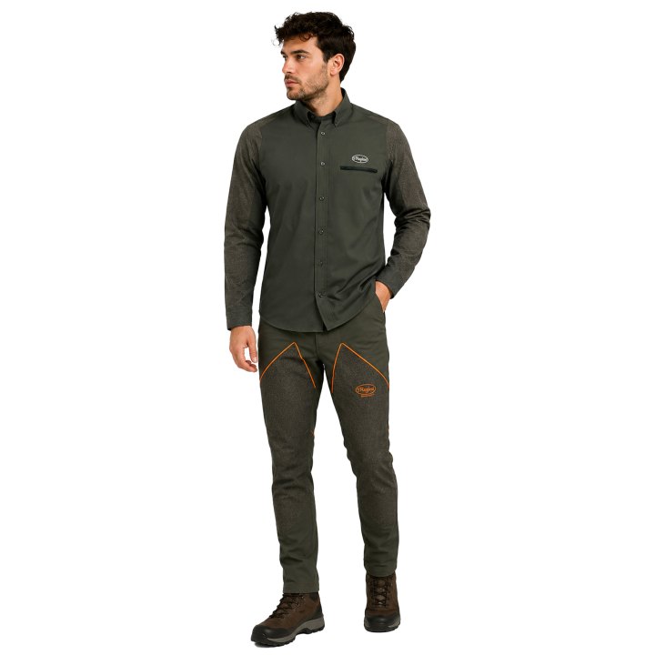 Completo da Caccia Made in Italy con Camicia Tecnica e Pantalone Antistrappo Idrorepellente e Outdoor