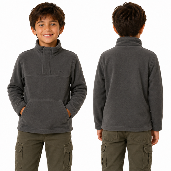 Maglia maglietta pile bambino bambina invernale calda neve comoda tasche - Personalizzabile con il tuo nome,logo