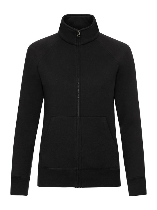 Felpa donna con zip intera e maniche raglan in cotone e poliestere