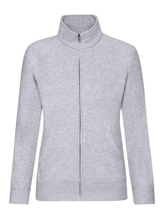 Felpa donna con zip intera e maniche raglan in cotone e poliestere