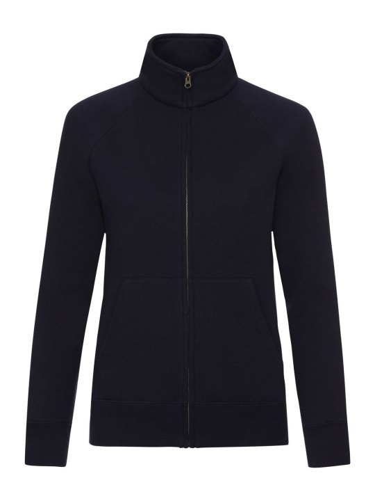 Felpa donna con zip intera e maniche raglan in cotone e poliestere