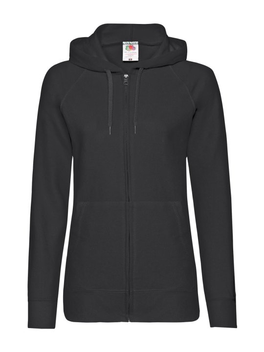 Felpa donna leggera con cappuccio personalizzabile con zip nascosta