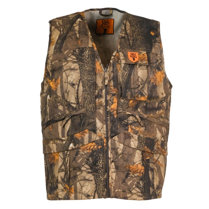 Gilet smanicato caccia raccolta tartufi tasconi bosco cotone uomo mimetismo - Personalizzabile con il tuo logo