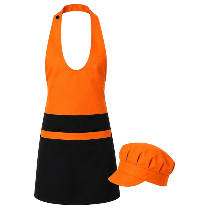 Grembiule paragilet cappello bar pub birreria rosticceria caffetteria kit set