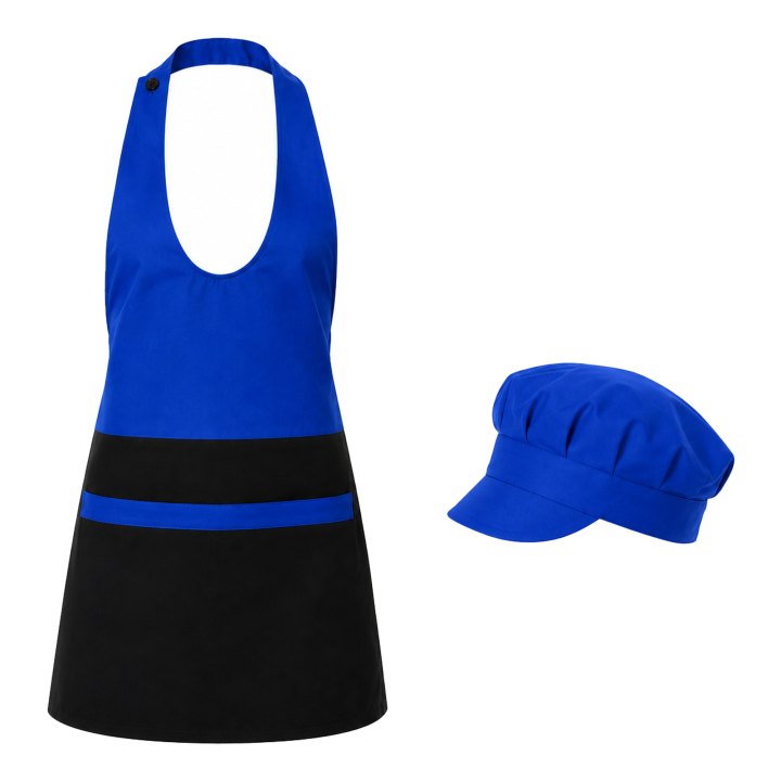 Grembiule paragilet cappello bar pub birreria rosticceria caffetteria kit set