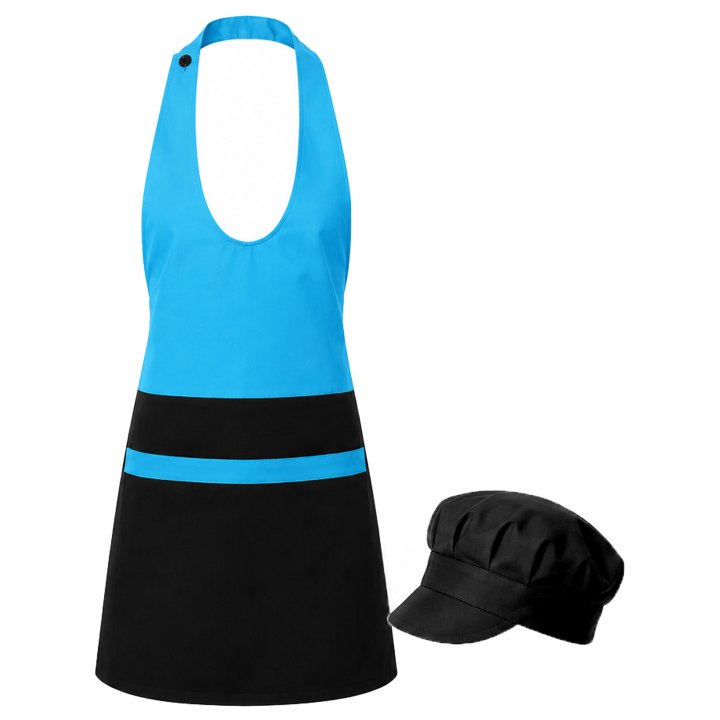 Grembiule paragilet cappello bar pub birreria rosticceria caffetteria kit set
