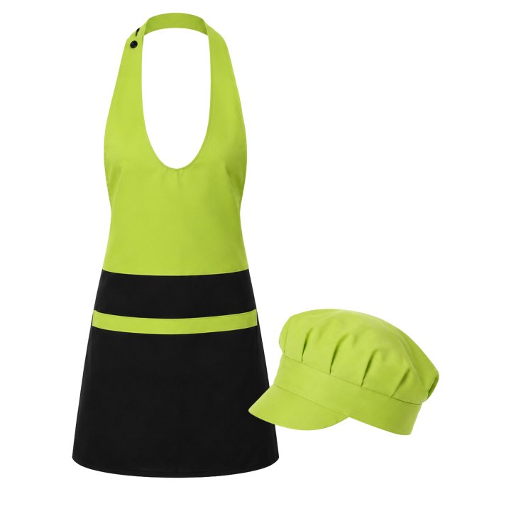 Grembiule paragilet cappello bar pub birreria rosticceria caffetteria kit set