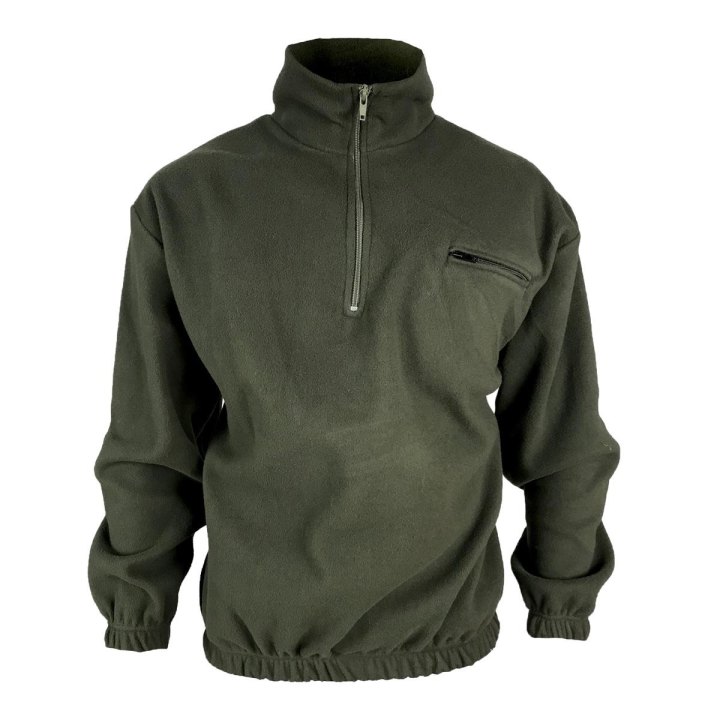 Maglione maglia Pile termico made in italy mezza zip verde uomo caccia neve invernale