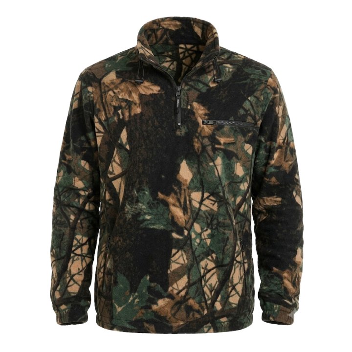 Maglia maglione pesante pile bosco zip abbigliamento tecnico cacciatore caccia