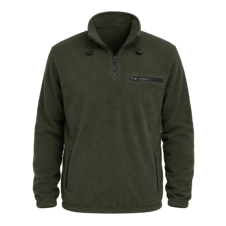 Maglia maglione pesante pile bosco zip abbigliamento tecnico cacciatore caccia