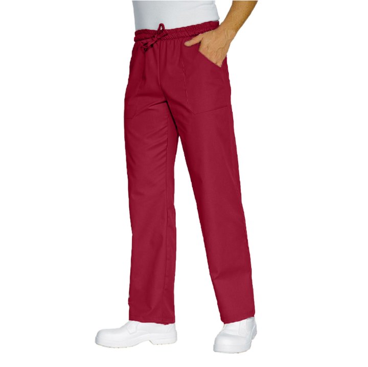 Set 2 pezzi Pantalone Gessato Unisex Professionale Chef Cuoco Ristorazione Antipiega