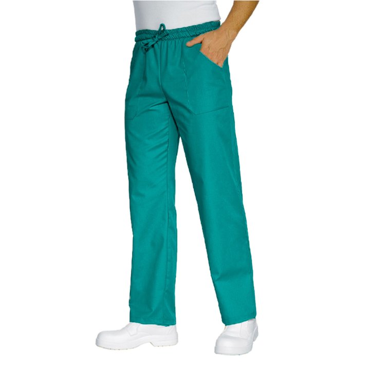 Set 2 pezzi Pantalone Gessato Unisex Professionale Chef Cuoco Ristorazione Antipiega