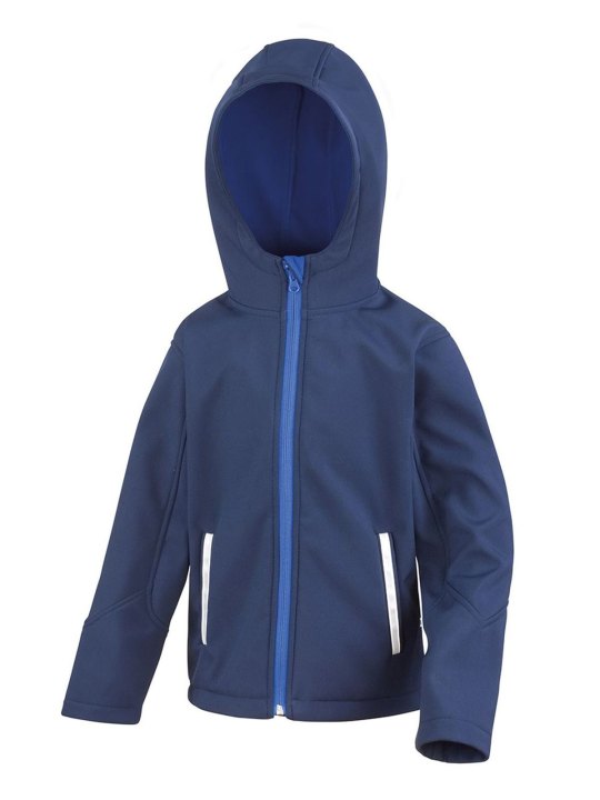 Junior Hooded Soft Shell Jacket Giacca Softshell Junior con Cappuccio Impermeabile e Antivento