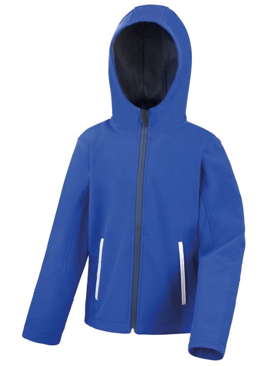 Junior Hooded Soft Shell Jacket Giacca Softshell Junior con Cappuccio Impermeabile e Antivento