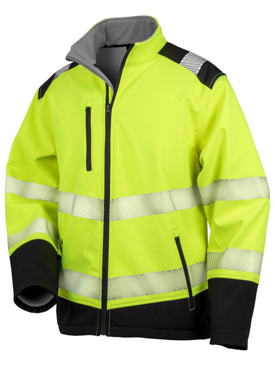 Giacca Softshell Alta Visibilita' Ripstop Stampabile Classe 2
