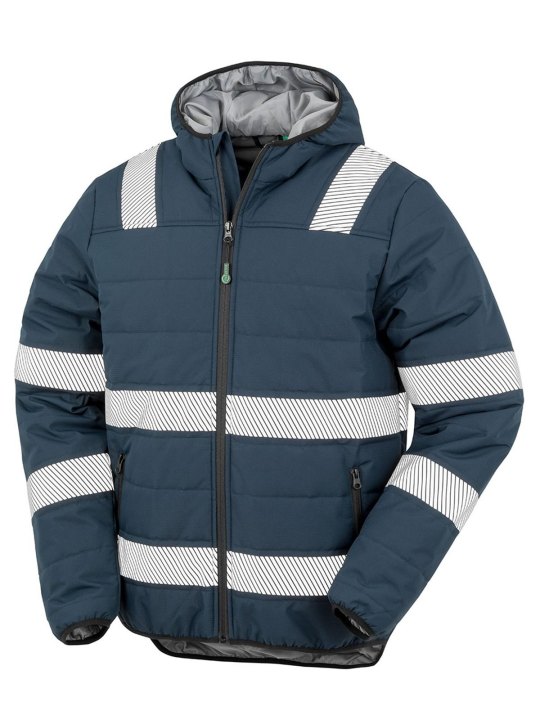 Recycled Ripstop Padded Safety Jacket- Giacca di sicurezza imbottita ripstop riciclata alta visibilita'