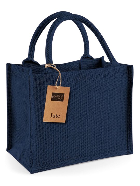 Mini Shopper Multiuso in Juta con Manici in Cotone Personalizzabile