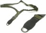 Cinghia 01744 softair nylon  1 punto verde moschettone in metallo anti sgancio
