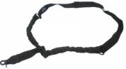 Cinghia tactical softair miltec 1 punto elastico nera moschettone e anelli metal